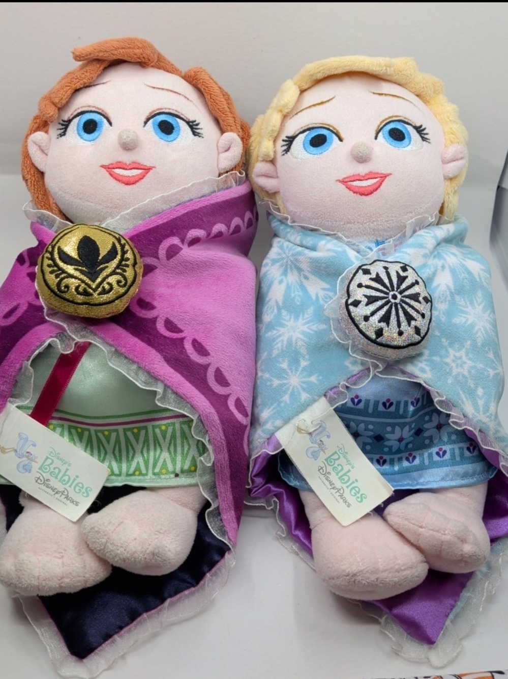 Disney Babies Frozen Anna & Elsa Plush Doll Set - Good Condition